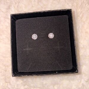 Elegant moissanite Silver Stud Earrings